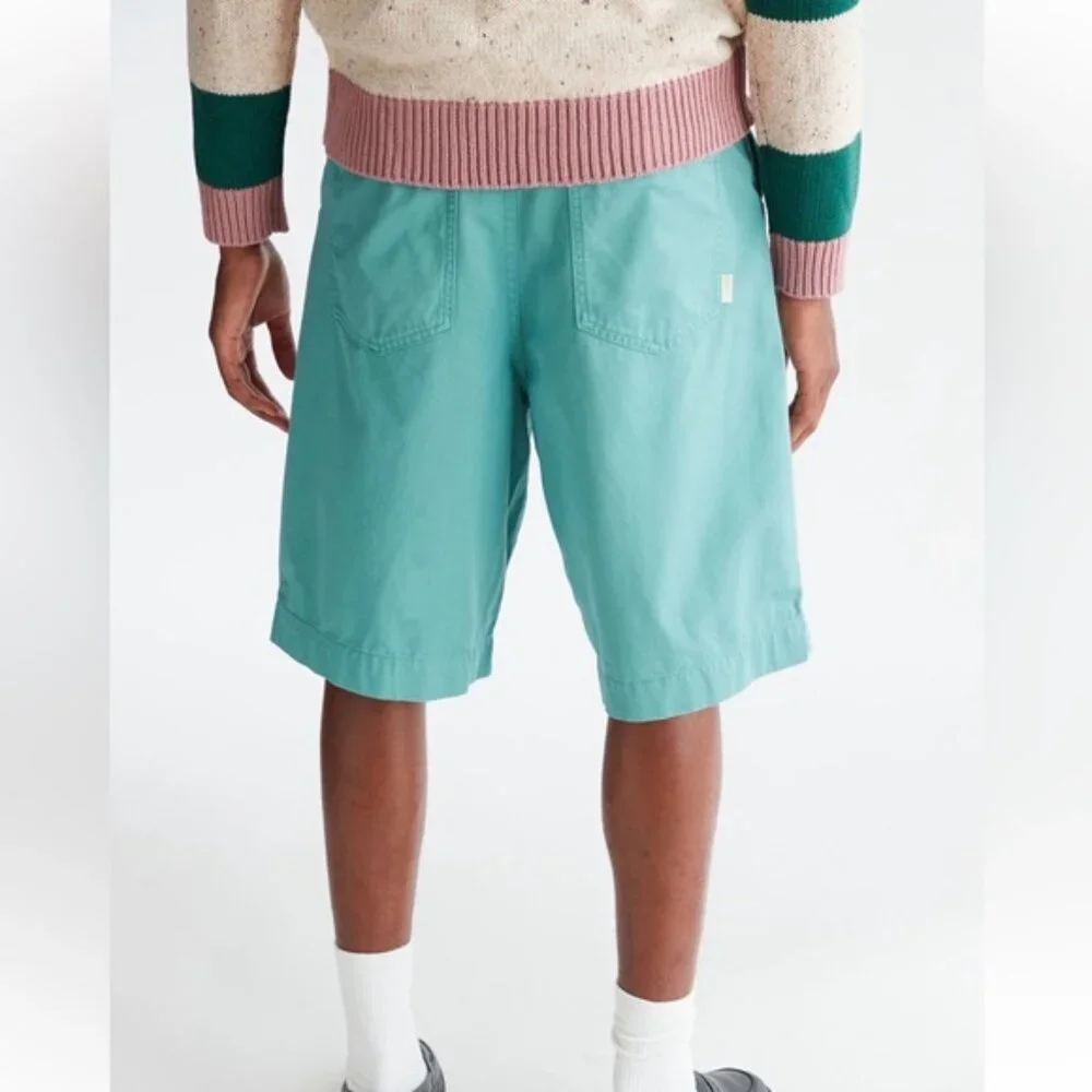 Urban Outfitters Washed Oversized Fit Chino Short New Slate Aqua Turquoise Small